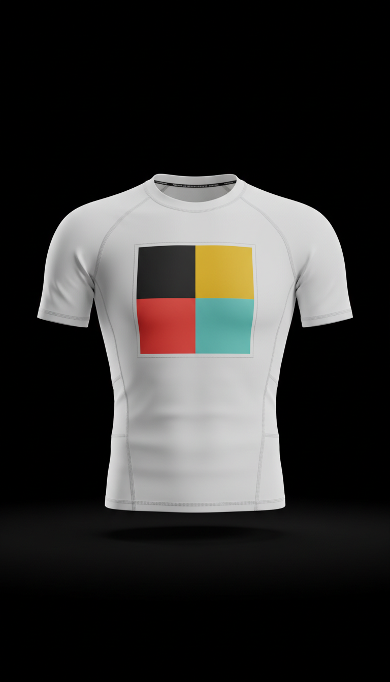 Chalk white rashguard with bold patch